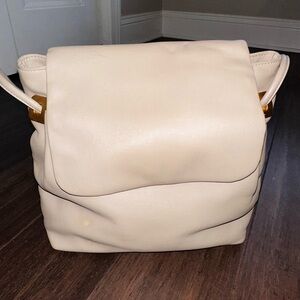 VINTAGE Stone Mountain Shoulder Bag Faux Leather Cream Light Tan Beige